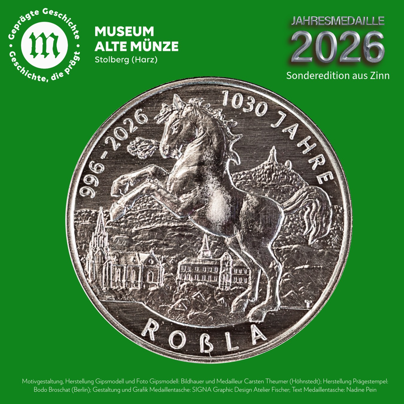 Jahresmedaille 2026 - Sonderedition aus Zinn