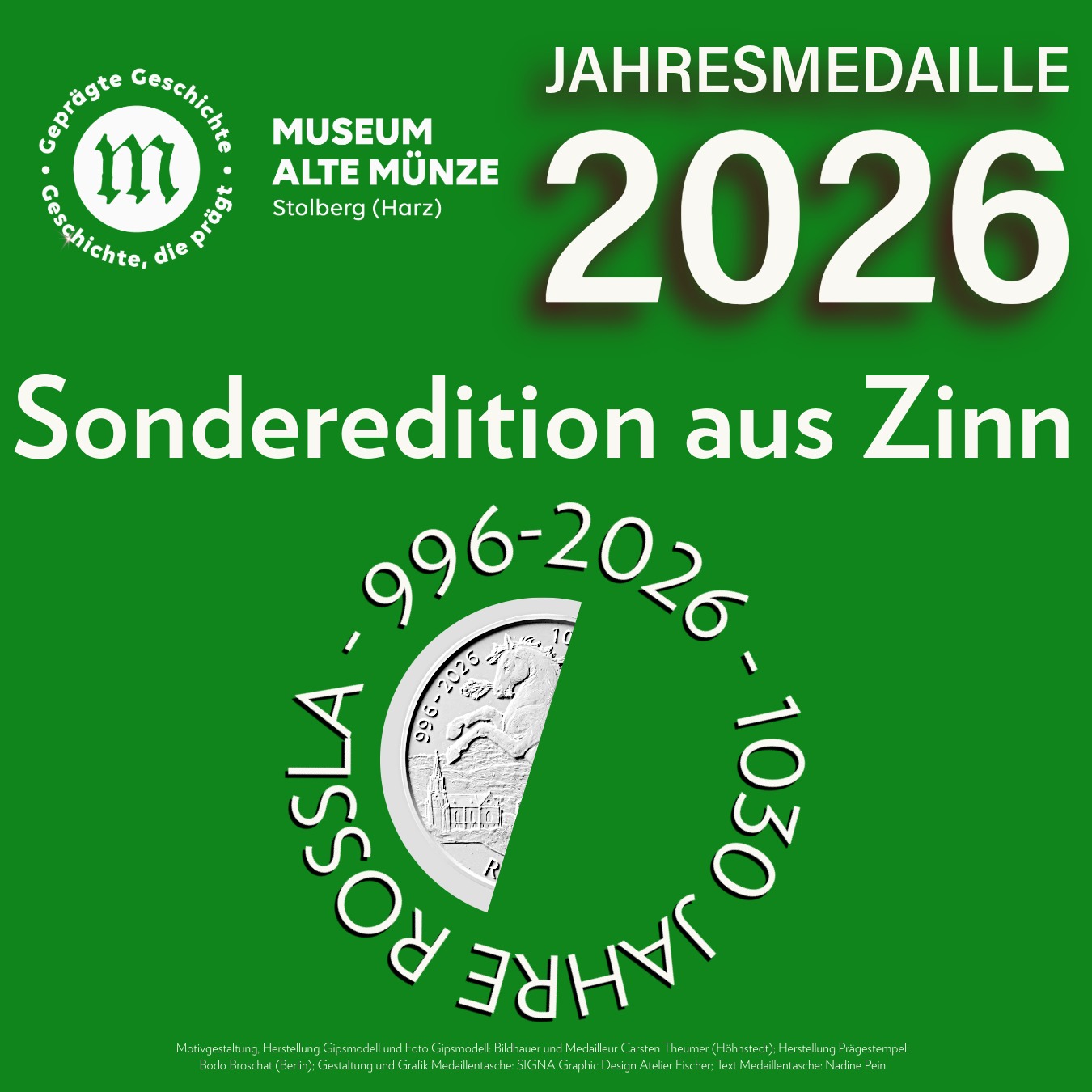Jahresmedaille 2026 - Sonderedition aus Zinn
