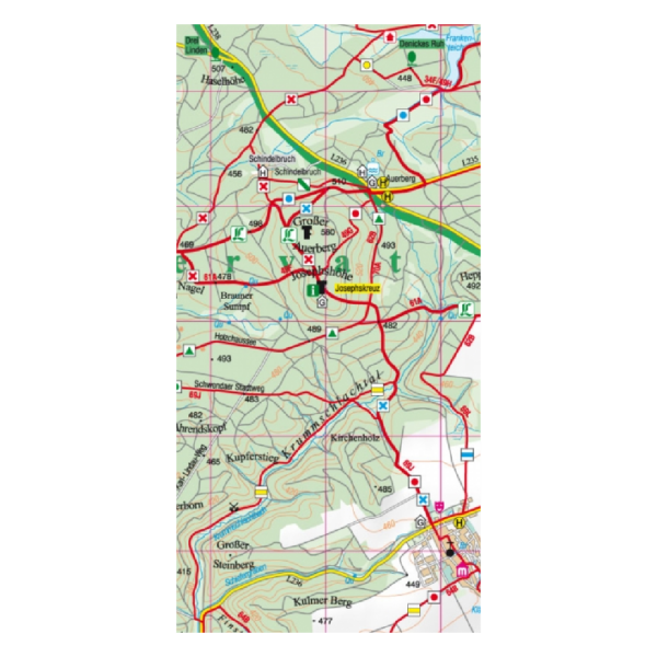 Kartenausschnitt Wander- und Radkarte: Wandern und Radfahren im Biosphärenreservat Karstlandschaft Südharz Maßstab 1:25000